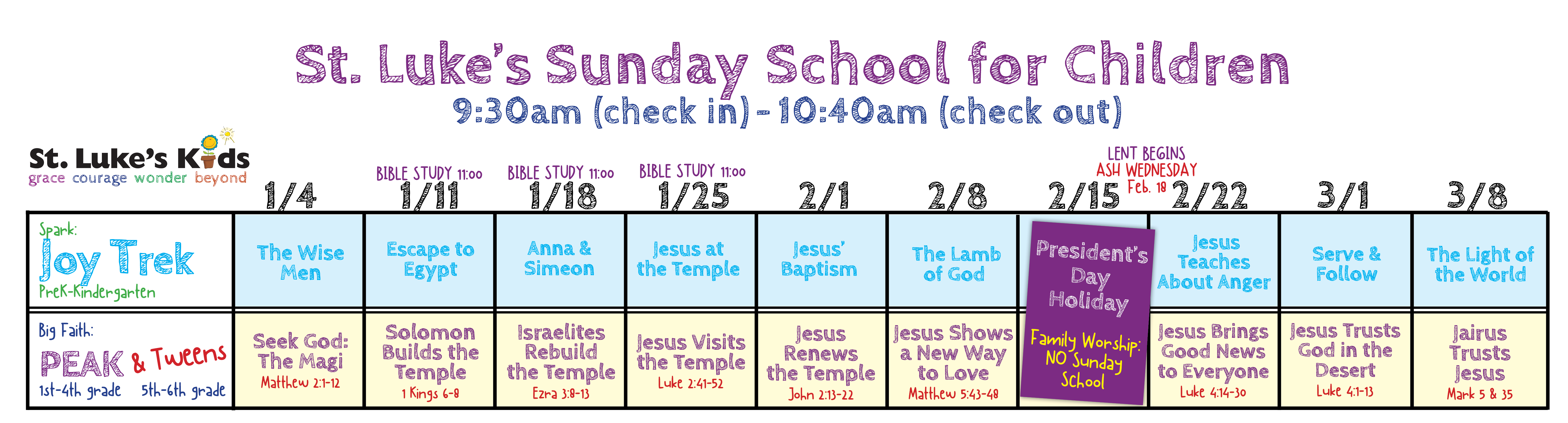 Sunday School Lessons